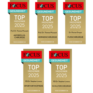Artemed Klinikum München Süd FOCUS Siegel 2025 Top Mediziner Mussack Dreyer und Lorenz