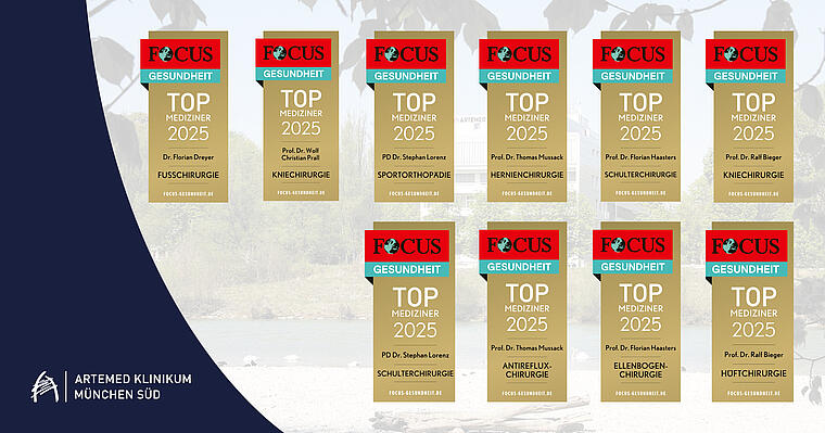 Focus Siegel Top-Mediziner 2025 Artemed Klinikum München Süd