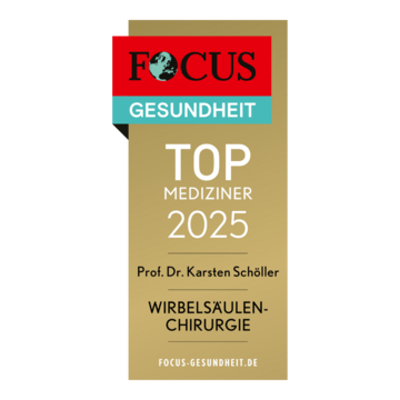 AKMS FOCUS Siegel 2025 TOP Mediziner Prof Dr Karsten Schoeller Wirbelsäulenchirurgie