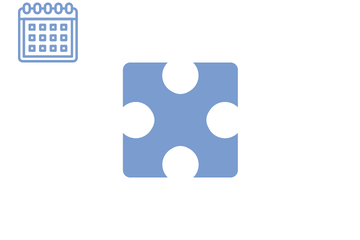 Hellblaues Puzzleteil mit Icon Kalender