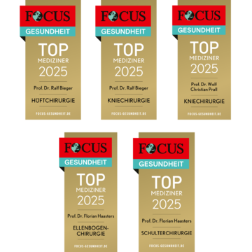 Artemed Klinikum München Süd FOCUS Siegel 2025 Top Mediziner Bieger Prall und Haasters