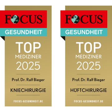 Artemed Klinikum München Süd FOCUS Siegel 2025 Top-Mediziner Bieger Kniechirurgie und Hüftchirurgie