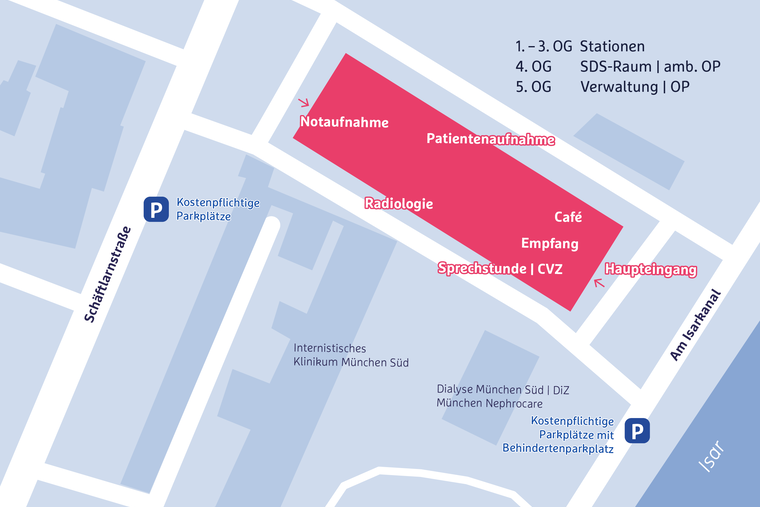 Lageplan Artemed Klinikum München Süd