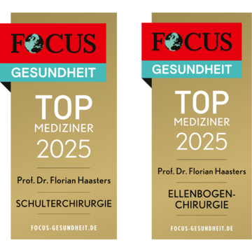 Artemed Klinikum München Süd FOCUS Siegel 2025 Top-Mediziner Haasters Schulterchirurgie und Ellenbogenchirurgie